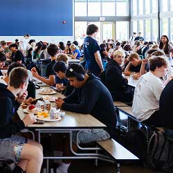 students in cafeteria